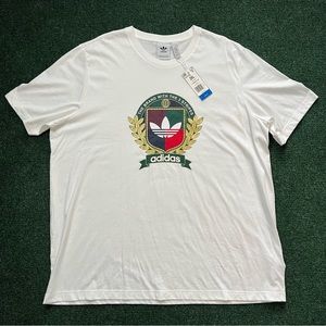 Adidas Originals Crest Men Collegiate White H32143 T Shirt Size XXL 26.5X32.5